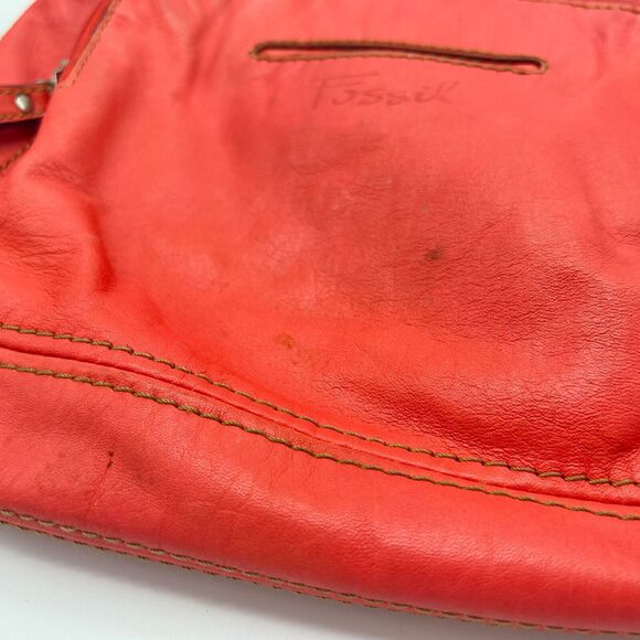 Fossil Hanover Coral Crossbody/Shoulder Flap Bag Orange/Pink Leather ZB2869 - Picture 5 of 14